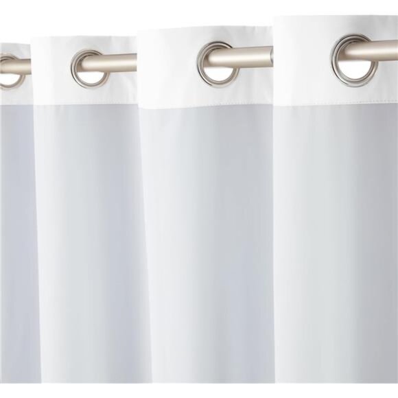 Room Darkening Blackout Window Curtain with Grommets, 52 x 63 Inches, White - Picture 5 of 8